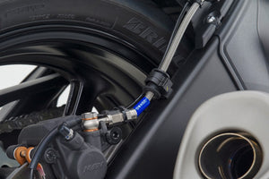 PLOT SWAGE-LINE PRO REAR BRAKE HOSE KIT BLACK STAINLESS STEEL FITTINGS CLEAR HOSE FOR YAMAHA YZF-R6 BTP362R