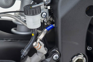 PLOT SWAGE-LINE PRO REAR BRAKE HOSE KIT BLACK STAINLESS STEEL FITTINGS CLEAR HOSE FOR YAMAHA YZF-R6 BTP362R