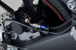 PLOT SWAGE-LINE PRO REAR BRAKE HOSE KIT STAINLESS STEEL FITTINGS BLACK SMOKE HOSE FOR YAMAHA TRACER900 GT STPB366R