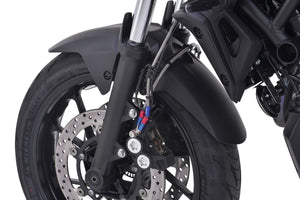 PLOT SWAGE-LINE PRO FRONT BRAKE HOSE KIT BI-PIECE BLACK STAINLESS STEEL FITTINGS BLACK SMOKE HOSE FOR YAMAHA MT-07 BTPB368FB