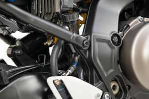 PLOT SWAGE-LINE PRO REAR BRAKE HOSE KIT BLACK STAINLESS STEEL FITTINGS BLACK SMOKE HOSE FOR YAMAHA XSR900 BTPB376R