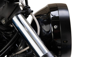 PLOT SWAGE-LINE PRO FRONT BRAKE HOSE KIT MASTER SIDE HOSE ONLY BLACK STAINLESS STEEL FITTINGS BLACK SMOKE HOSE FOR YAMAHA BOLT BOLT R SPEC ABS BTPB381FM
