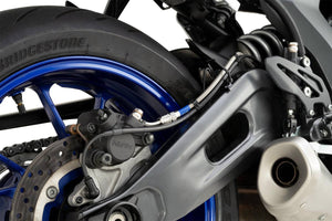 PLOT SWAGE-LINE PRO REAR BRAKE HOSE KIT STAINLESS STEEL FITTINGS BLACK SMOKE HOSE FOR YAMAHA YZF-R7 STPB382R