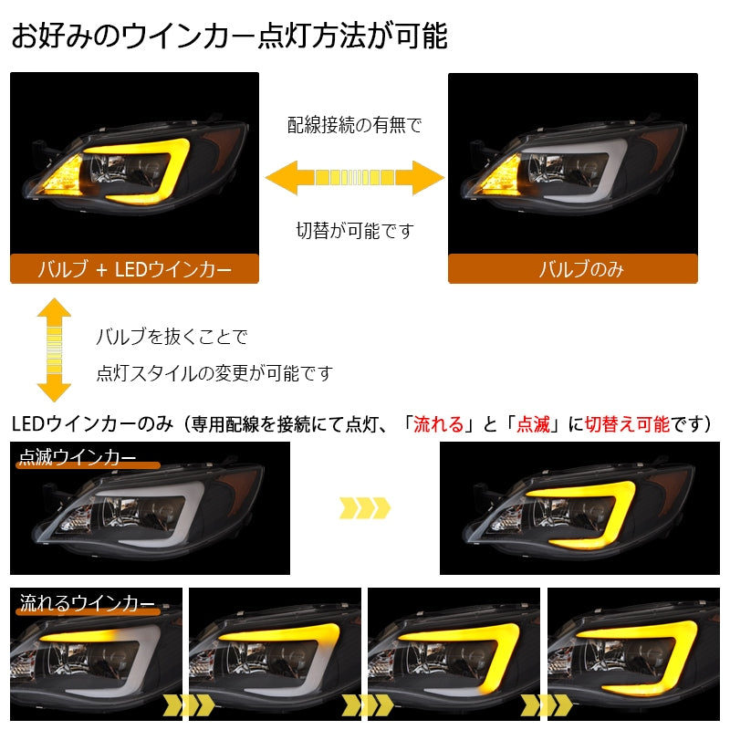 78WORKS FIBER HEADLIGHT V3 HID CAR BLACK FOR SUBARU GE GH GR GV IMPREZA WRX STI S413BKVWTS