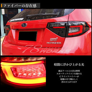 78WORKS HIGH-BRIGHTNESS LED FIBER TAIL BLACK FOR SUBARU GH GR IMPREZA WRX STI S277BKVWTS