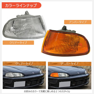 78WORKS GENUINE TYPE FRONT TURN SIGNAL CORNER LAMP AMBER FOR HONDA CIVIC HATCHBACK COUPE EJ1 EG3 EG4 EG6 SIR VTI S351AM