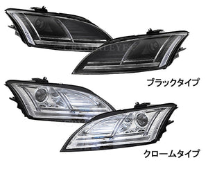 CRYSTAL EYE 8S LOOK HEADLIGHT SEQUENTIAL TURN SIGNAL BLACK FOR AUDI AUDI TT 8J KOUKI S297-BK