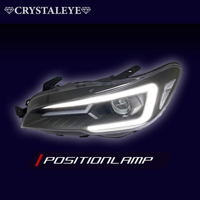 CRYSTAL EYE LAMBO STYLE LED HEADLIGHTS VAB VAG VM4 VMG FOR SUBARU WRX STI S4 LEVORG J318BK