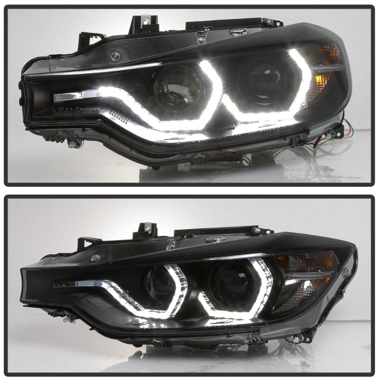 CRYSTAL EYE LATE STYLE LED HEADLIGHTS, BLACK TYPE FOR BMW F30 F31 3 2012-2014 SEDAN EARLY HID S325BK