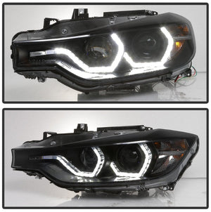 CRYSTAL EYE LATE STYLE LED HEADLIGHTS, BLACK TYPE FOR BMW F30 F31 3 2012-2014 SEDAN EARLY HID S325BK