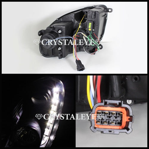 CRYSTAL EYE CULLING PROJECTOR HEADLIGHTS (BLACK) FOR NISSAN SKYLINE SEDAN V35 S092BK