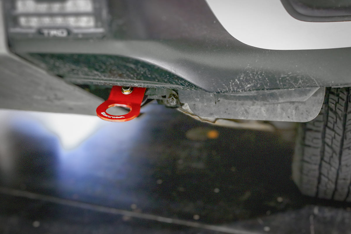 OKUYAMA FLIP-UP TOWING HOOK FRONT RED For TOYOTA HILUX GUN125 236R 436-064-0