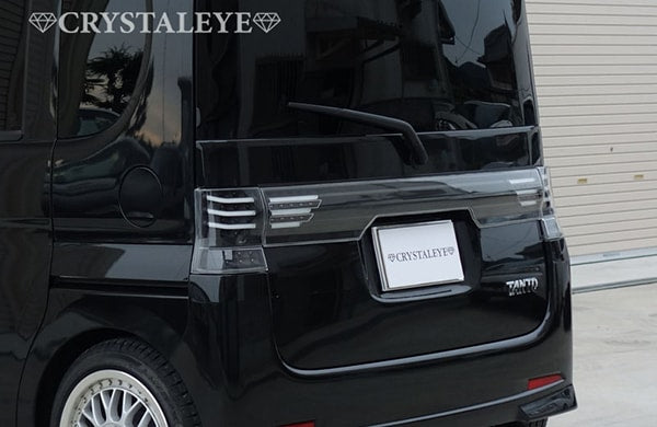 CRYSTAL EYE FIBER LED TAIL V3 + CENTER GARNISH SET BLACK TYPE FOR DAIHATSU TANTO CUSTOM L375S L385S J124BKVCBK