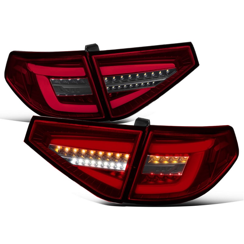 CRYSTAL EYE FIBER LED TAIL V2 WRX STI DARK RED TYPE FOR SUBARU IMPREZA GH GRB 5-DOOR J314DR