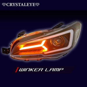 CRYSTAL EYE LAMBO STYLE LED HEADLIGHTS VAB VAG VM4 VMG FOR SUBARU WRX STI S4 LEVORG J318BK