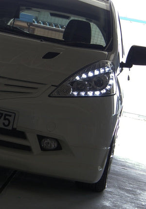 CRYSTAL EYE LED PROJECTOR HEADLIGHT V3 (CHROME) FOR HONDA FIT GE6-9 HALOGEN VEHICLES J083CR