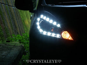 CRYSTAL EYE LED PROJECTOR HEADLIGHT V3 (BLACK) FOR HONDA FIT GE6-9 ZENKI GENUINE HID CAR J084BK
