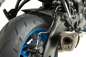 PLOT SWAGE-LINE PRO REAR BRAKE HOSE KIT RED AND BLUE ALUMINUM FITTINGS BLACK SMOKE HOSE FOR SUZUKI GSX-S1000GT SAPB550R
