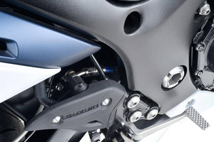 PLOT SWAGE-LINE PRO REAR BRAKE HOSE KIT RED AND BLUE ALUMINUM FITTINGS BLACK SMOKE HOSE FOR SUZUKI HAYABUSA SAPB554R