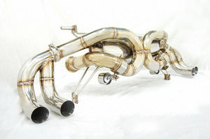KREISSIEG F1 SOUND VALVETRONIC EXHAUST SYSTEM TITANIUM FLOATING CURL TAIL SANDBLASTED KSG LOGO MARK FOR LAMBORGHINI GALLARDO SPIDER LP550-2 LP560-4  LAG-11-TITANIUM