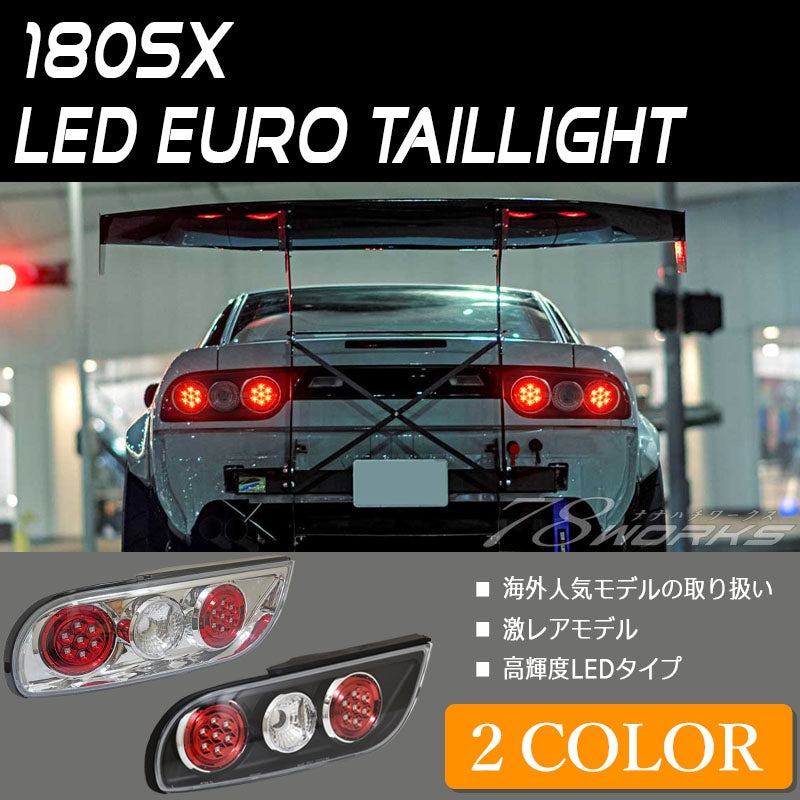 78WORKS LED EURO TAIL V2 BLACK FOR NISSAN 180SX ONE EIGHTY KOUKI RPS13 KRPS13 J268-BK