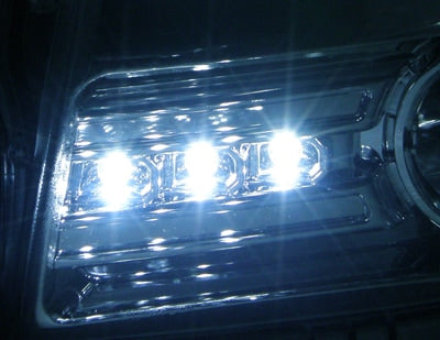 CRYSTAL EYE DIAMOND LED SQUID RING PROJECTOR HEADLIGHTS FOR HALOGEN VEHICLES (CHROME) FOR SUZUKI WAGON R MH21S 22S J121CR