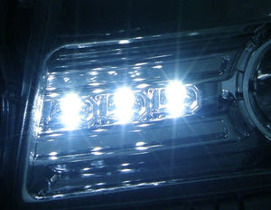 CRYSTAL EYE DIAMOND LED SQUID RING PROJECTOR HEADLIGHTS FOR HALOGEN VEHICLES (CHROME) FOR SUZUKI WAGON R MH21S 22S J121CR