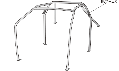 OKUYAMA DASH ROLL CAGE STEEL 6P For MAZDA DEMIO DJ5FS 709-425-1