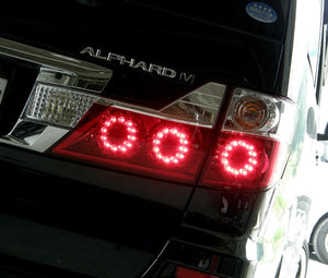 CRYSTAL EYE FUGA TYPE VULCAN LED TAIL LAMP (RED CLEAR) FOR TOYOTA ALPHARD 10 KOUKI J021RC