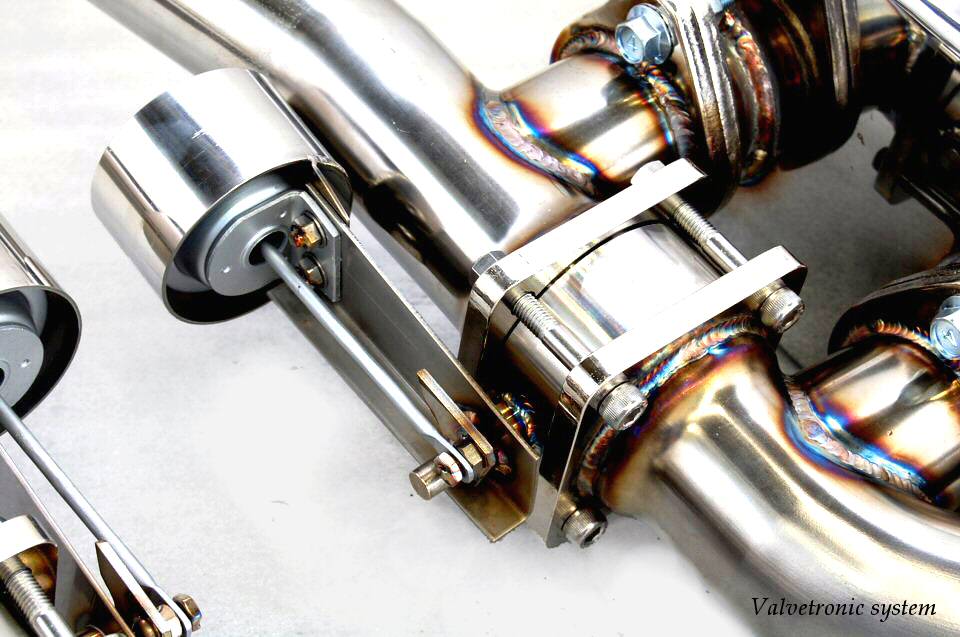 KREISSIEG F1 SOUND VALVETRONIC EXHAUST SYSTEM STAINLESS STEEL BILLET FLOATING CURL TAIL SANDBLASTED KSG LOGO MARK FOR FERRARI F612 SCAGLIETTI F612-01-STAINLESSBILLET-SCAGLIETTI