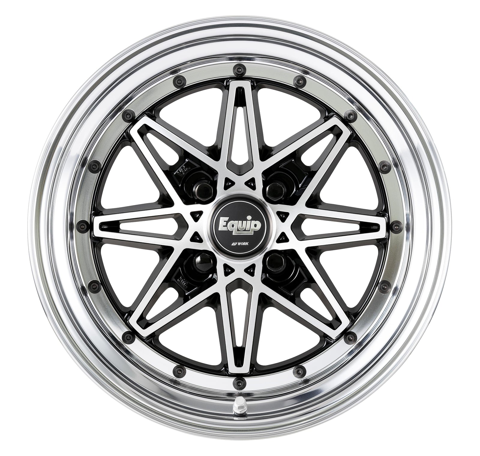WORK EQUIP 03 STANDARD 15X8 4X100 35 BLACK CUT CLEAR BP WORK-00001