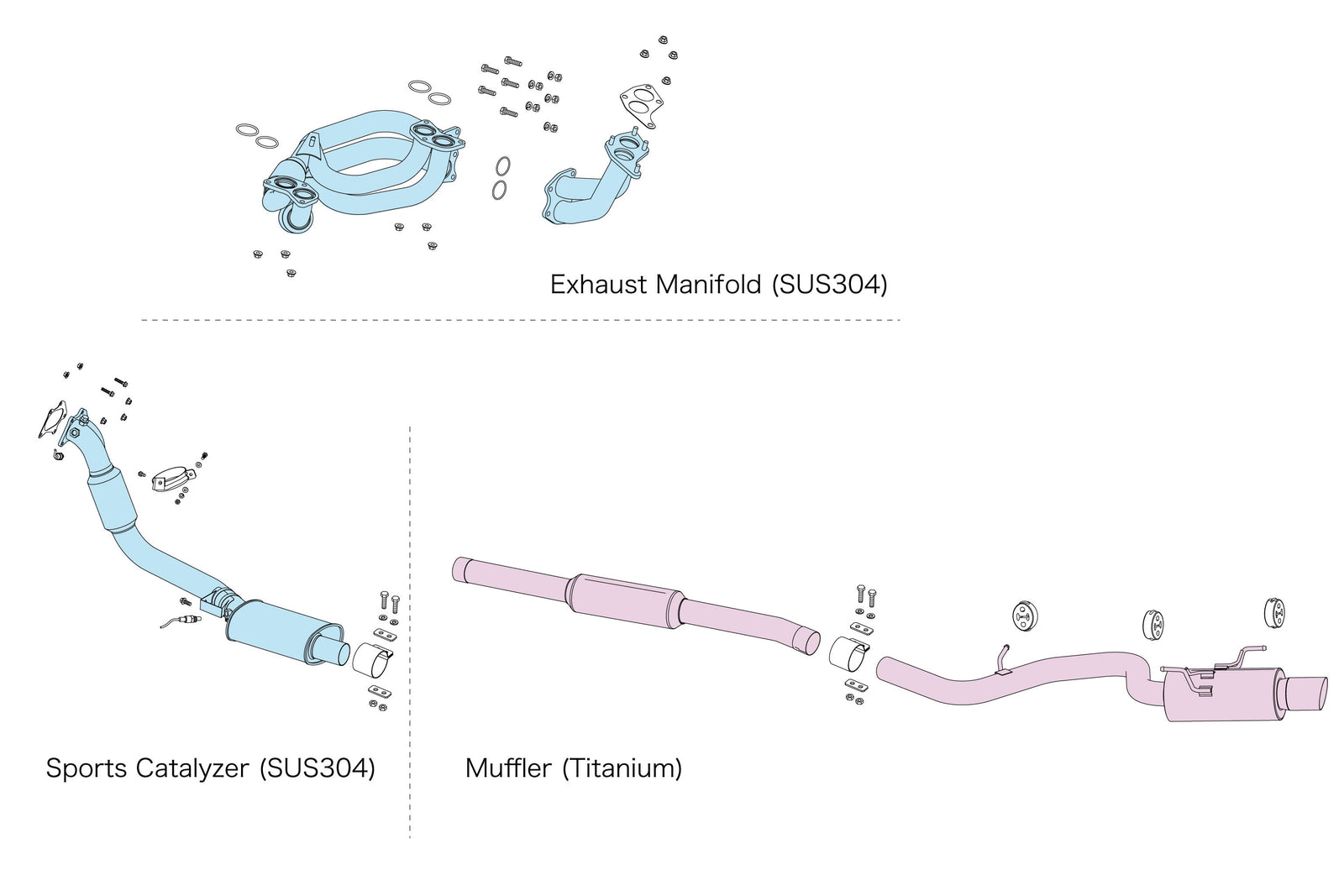 FUJITSUBO EXH PERFORMANCE UNIT (AUTHORIZE) For WRX STI S208 VAB 050-63104