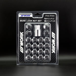 WORK M12 X P1.5 LOCK NUT SET 5 HOLE 20 PIECES CHROME 240254