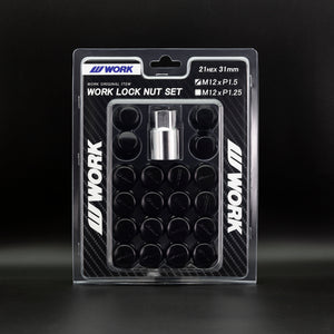 WORK M12 X P1.5 LOCK NUT SET 5 HOLE 20 PIECES BLACK 240255