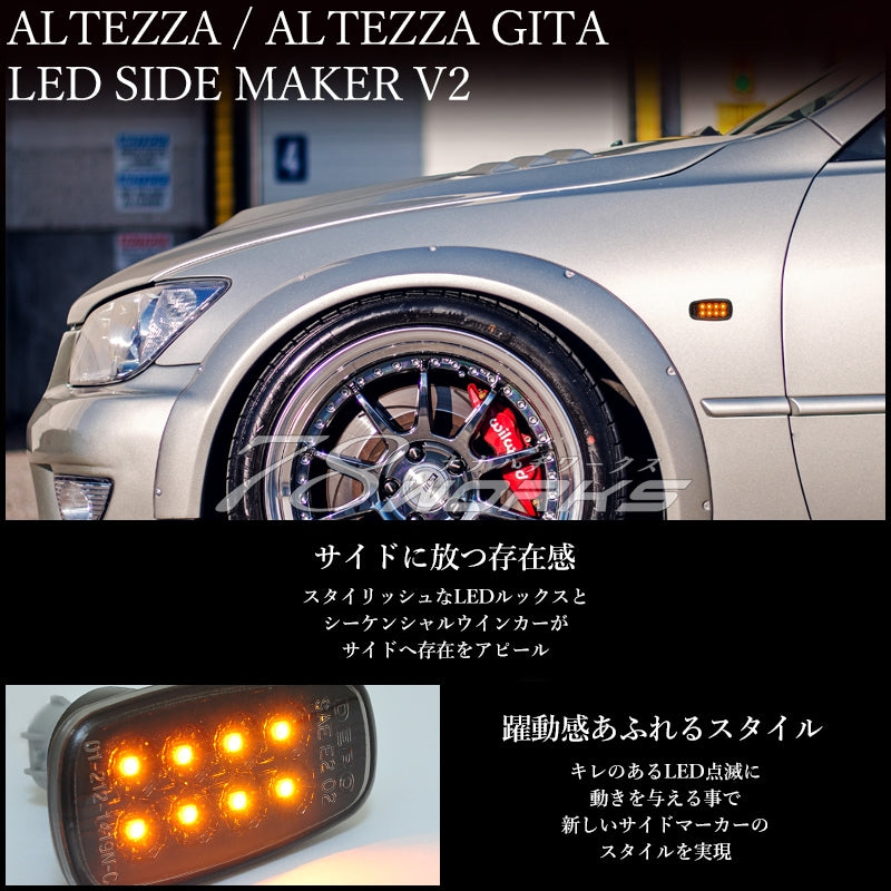 78WORKS FLOWING TURN SIGNAL TYPE LED SIDE MARKER V2 SMOKE FOR DAIHATSU L880K COPEN D072
