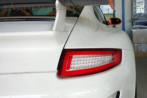 CRYSTAL EYE FIBER FULL LED TAIL LAMP (RED CLEAR) AUTOJEWELRY FOR PORSCHE 997 911 ZENKI J160RC