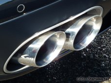 KREISSIEG CAT-BACK F1 SOUND VALVETRONIC EXHAUST SYSTEM TITANIUM FLOATING CURL TAIL SANDBLASTED KSG LOGO MARK S MODEL FOR PORSCHE 957 CAYENNE S  PCAYTE-01-TITANIUM-S