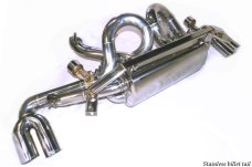 KREISSIEG F1 SOUND VALVETRONIC EXHAUST SYSTEM STAINLESS STEEL FLOATING CURL TAIL SANDBLASTED KSG LOGO MARK FOR FERRARI F50 F50-01-STAINLESS