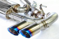 KREISSIEG CAT-BACK F1 SOUND VALVETRONIC EXHAUST SYSTEM TITANIUM FLOATING CURL TAIL SANDBLASTED KSG LOGO MARK GTS MODEL FOR PORSCHE 957 CAYENNE GTS  PCAYTE-01-TITANIUM-GTS