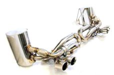 KREISSIEG FIRST CAT-BACK F1 SOUND VALVETRONIC EXHAUST SYSTEM STAINLESS STEEL BILLET FLOATING CURL TAIL SANDBLASTED KSG LOGO MARK FOR PORSCHE 991 CARRERA 4S  991CS-01-STAINLESSBILLET-4S