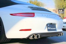 KREISSIEG FIRST CAT-BACK F1 SOUND VALVETRONIC EXHAUST SYSTEM STAINLESS STEEL FLOATING CURL TAIL SANDBLASTED KSG LOGO MARK FOR PORSCHE 991 CARRERA 4S  991CS-01-STAINLESS-4S