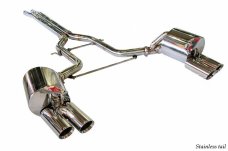 KREISSIEG CAT-BACK F1 SOUND VALVETRONIC EXHAUST SYSTEM TITANIUM FLOATING CURL TAIL SANDBLASTED KSG LOGO MARK S MODEL FOR PORSCHE PANAMERA S V8 PPANT-01-TITANIUM-S