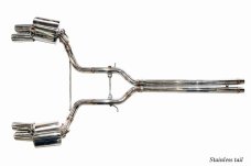 KREISSIEG CAT-BACK F1 SOUND VALVETRONIC EXHAUST SYSTEM STAINLESS STEEL FLOATING CURL TAIL SANDBLASTED KSG LOGO MARK 4S MODEL FOR PORSCHE PANAMERA 4S V8 PPANT-01-STAINLESS-4S
