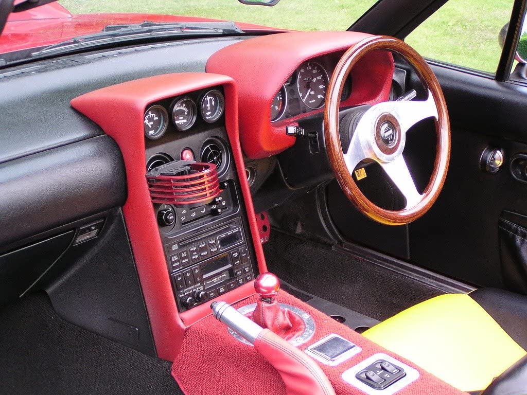 ZOOM ENGINEERING CENTER CONSOLE METER PANEL SYNTHETIC BLACK LEATHER BLACK PANEL 52X2 HOLE FOR MAZDA EUNOS ROADSTER MIATA NA6CE NA8C 8817_8821