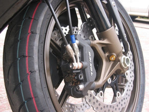 PLOT SWAGE-LINE PRO FRONT BRAKE HOSE KIT BI-PIECE STAINLESS STEEL FITTINGS BLACK SMOKE HOSE FOR KAWASAKI ZX-10R STPB721FB
