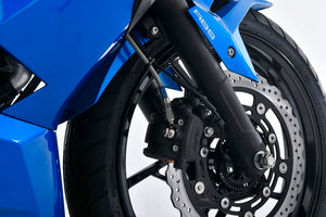 PLOT SWAGE-LINE PRO FRONT BRAKE HOSE KIT STAINLESS STEEL FITTINGS BLACK SMOKE HOSE FOR KAWASAKI NINJA250 STPB763FS