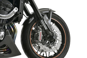 PLOT SWAGE-LINE PRO FRONT BRAKE HOSE KIT TRI-PIECE BLACK STAINLESS STEEL FITTINGS BLACK SMOKE HOSE FOR KAWASAKI Z900RS CAFE BREMBO SPEC BTPB780FT