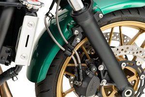 PLOT SWAGE-LINE PRO FRONT BRAKE HOSE KIT BI-PIECE STAINLESS STEEL FITTINGS CLEAR HOSE FOR KAWASAKI Z650RS STP783FB