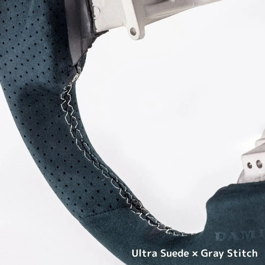 DAMD SPORTS STEERING WHEEL ULTRA SUEDE GRAY STITCH FOR NISSAN GT-R R35 SS357-GTR-SUEDE-GRAY-STITCH