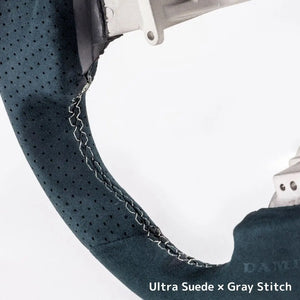 DAMD SPORTS STEERING WHEEL ULTRA SUEDE GRAY STITCH FOR NISSAN GT-R R35 SS357-GTR-SUEDE-GRAY-STITCH